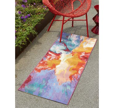 Multicolor 2' 7 x 11' Modern Indoor / Outdoor Runner Rug | Rugs.com