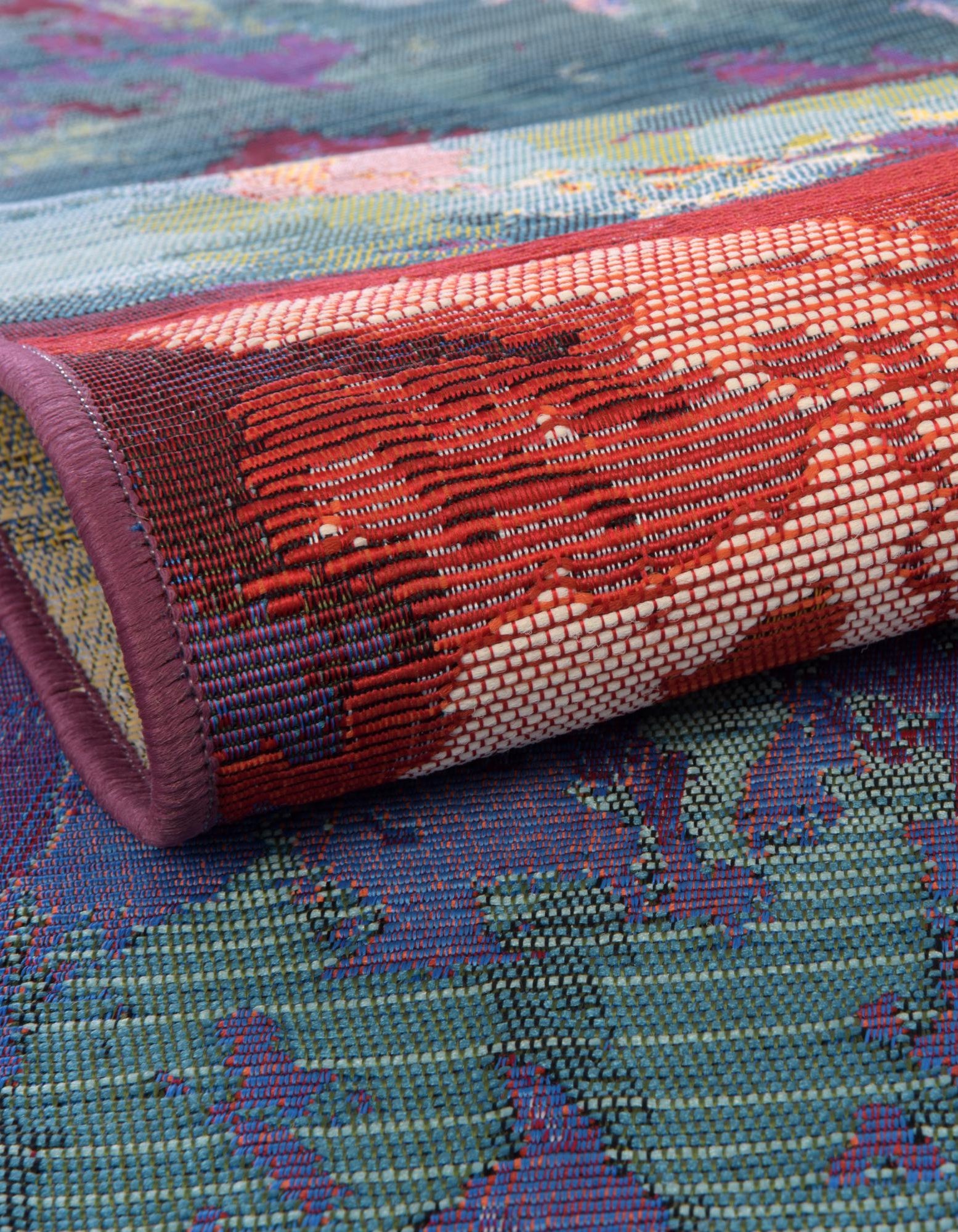 Multicolor 2' 7 x 11' Modern Indoor / Outdoor Runner Rug | Rugs.com