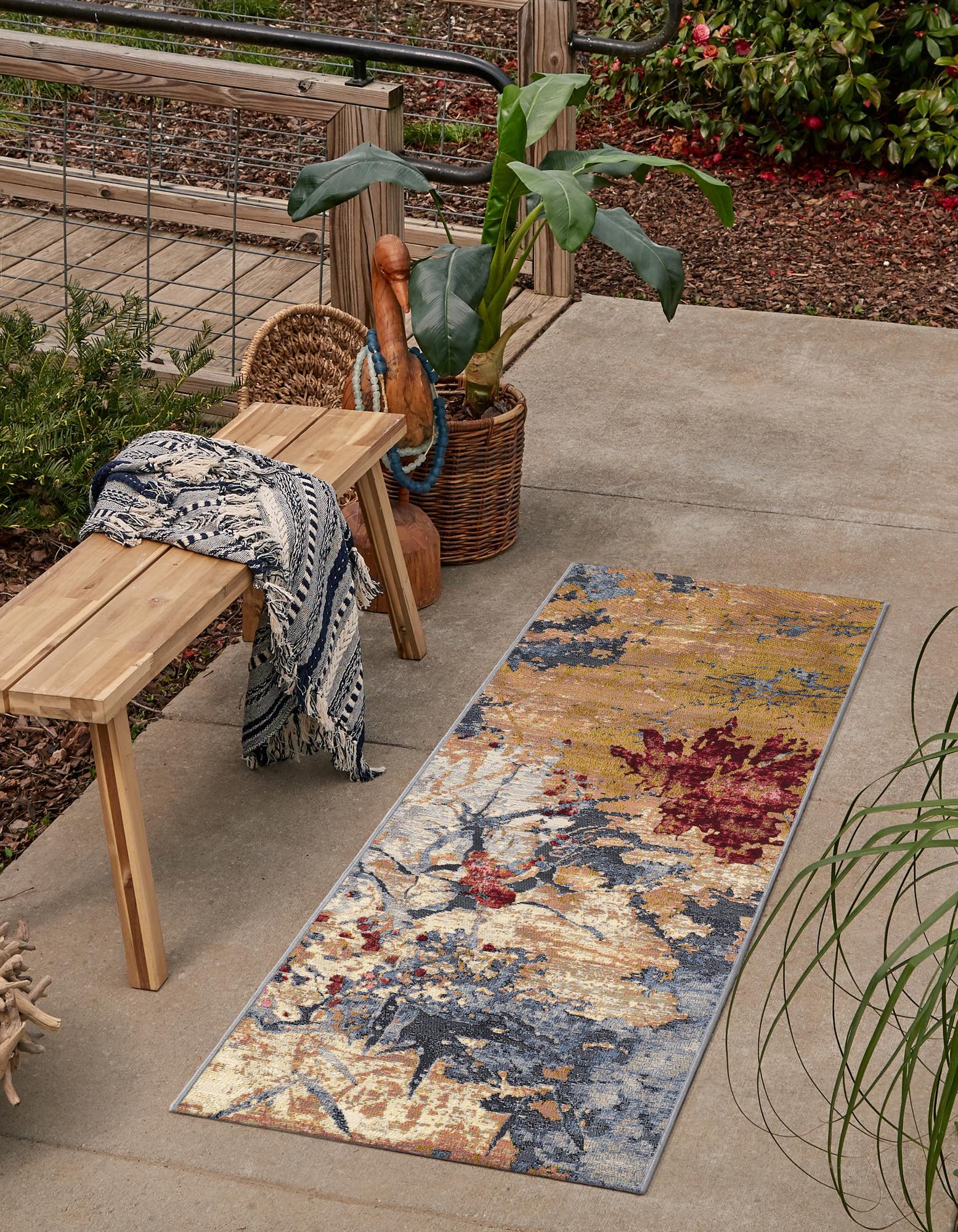 Multicolor 2' x 8' Modern Indoor / Outdoor Runner Rug | Rugs.com