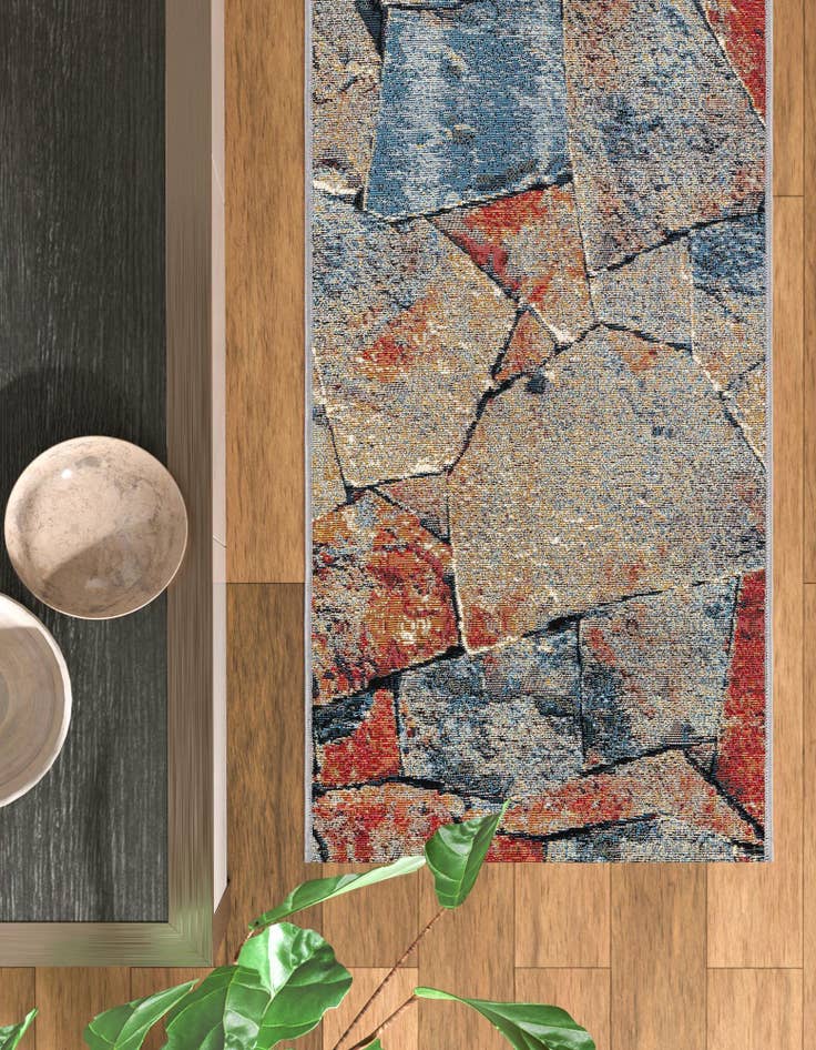 Detail image of  2' x 6'  Washable Modern Indoor / Outdoor Runner Rug