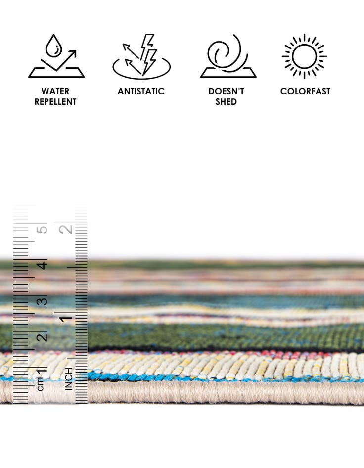 Detail image of  2' 7 x 10'  Washable Modern Indoor / Outdoor Runner Rug