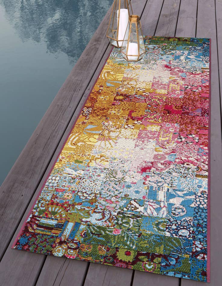 Detail image of  2' 7 x 12'  Washable Modern Indoor / Outdoor Runner Rug