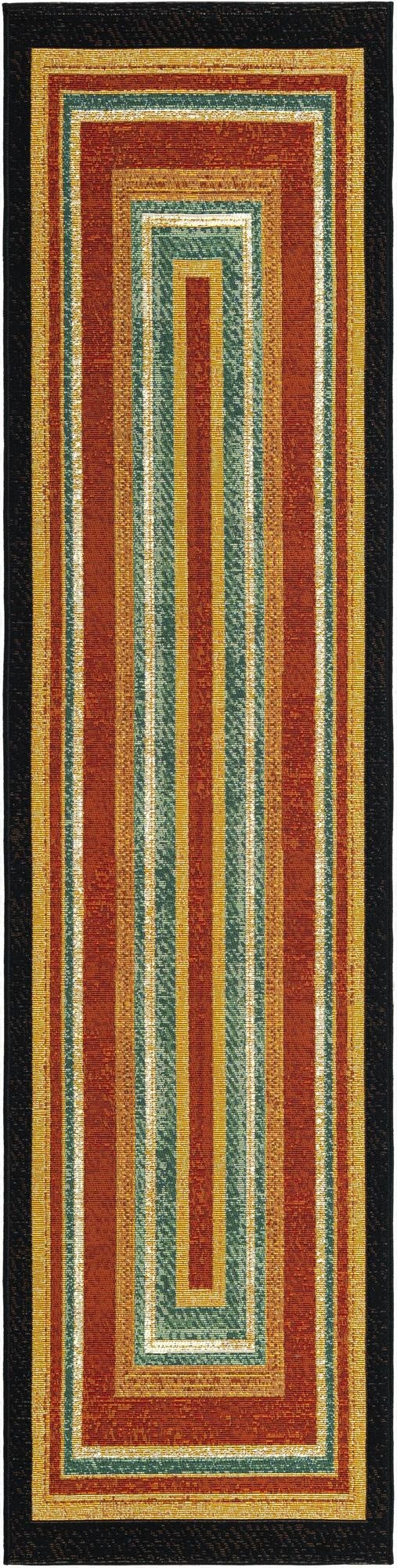  2' x 8'  Washable Modern Indoor / Outdoor Runner Rug