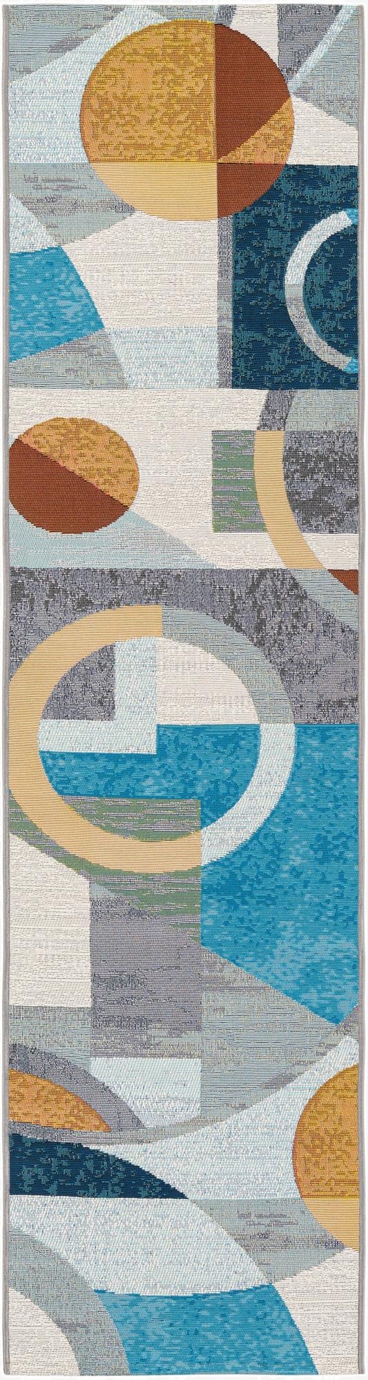  2' x 8'  Washable Modern Indoor / Outdoor Runner Rug