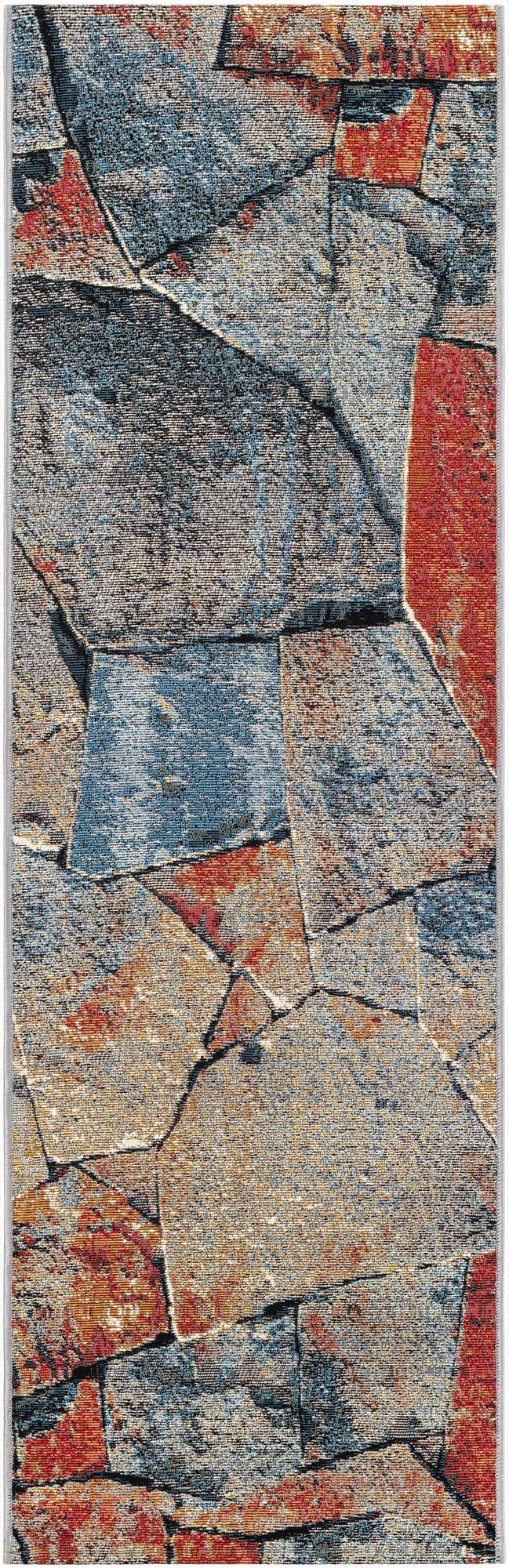  2' x 6'  Washable Modern Indoor / Outdoor Runner Rug