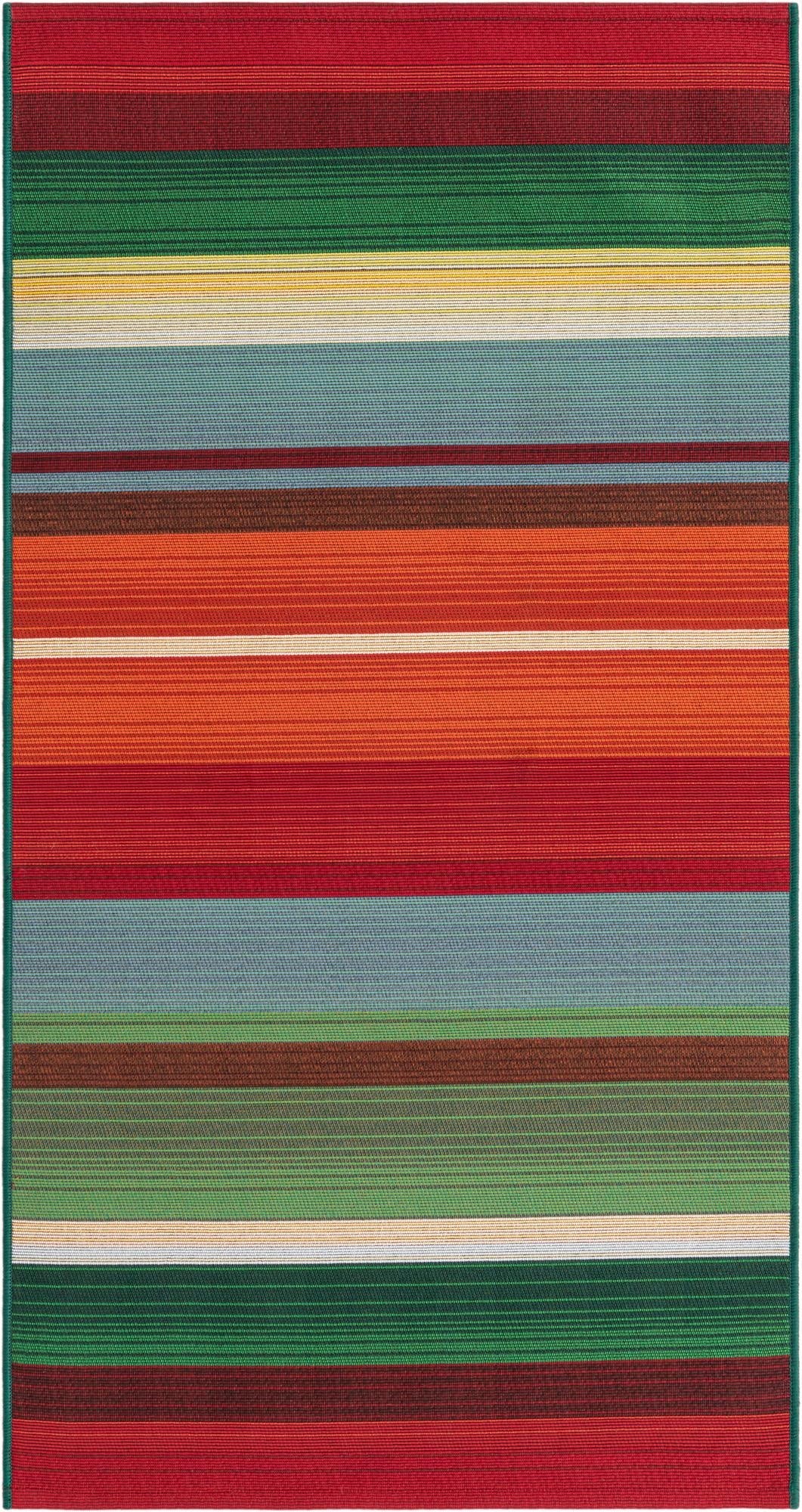  2' 7 x 5' 3  Washable Modern Indoor / Outdoor Runner Rug