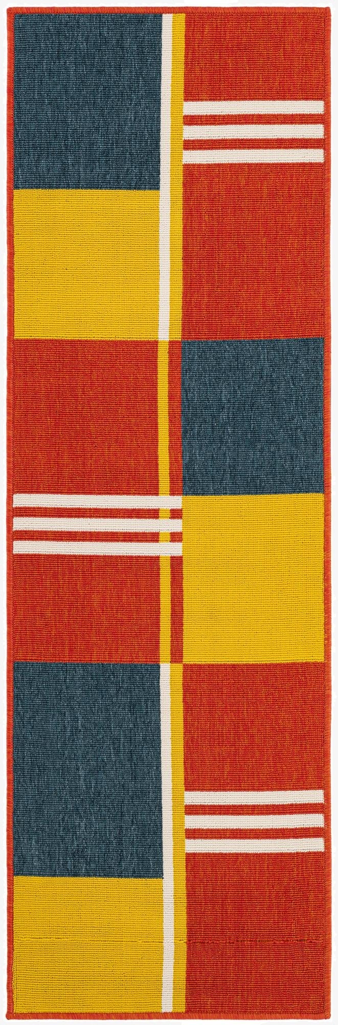  2' x 6'  Washable Modern Indoor / Outdoor Runner Rug
