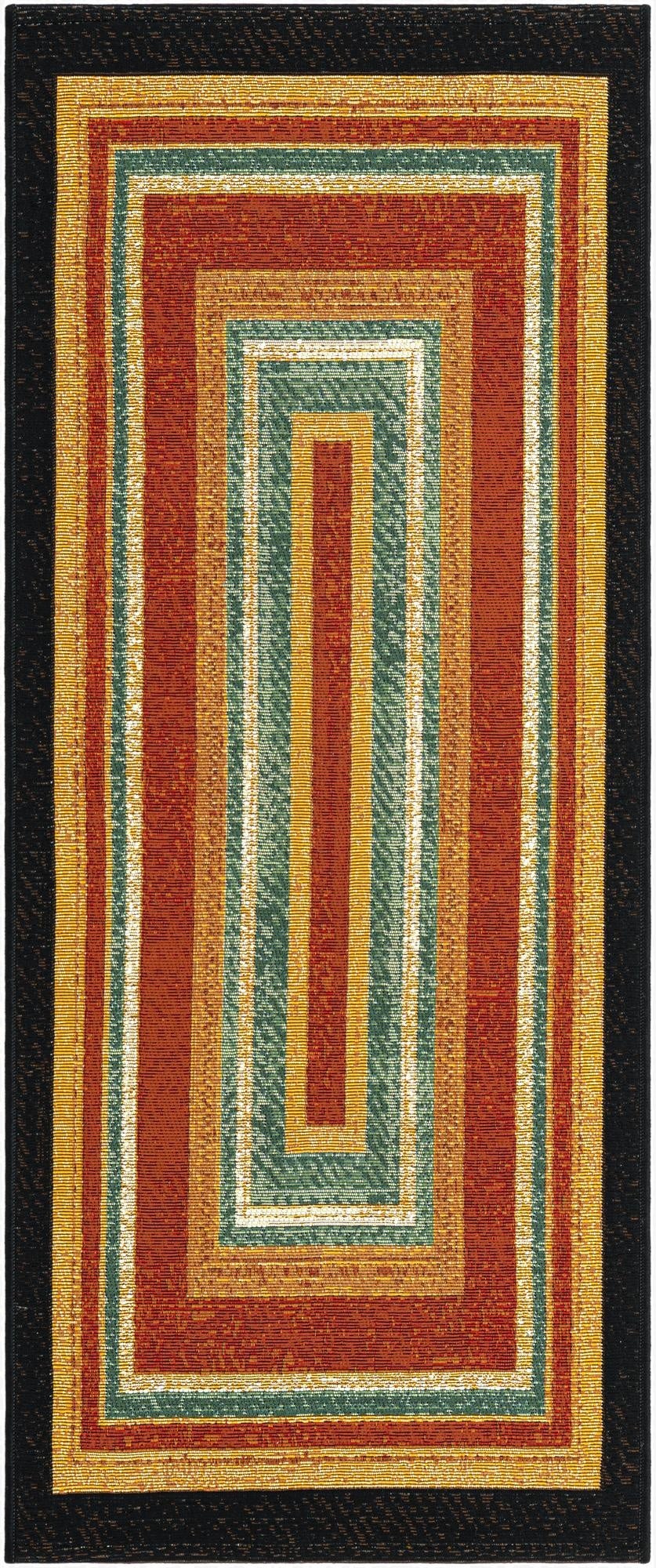  2' x 5'  Washable Modern Indoor / Outdoor Runner Rug