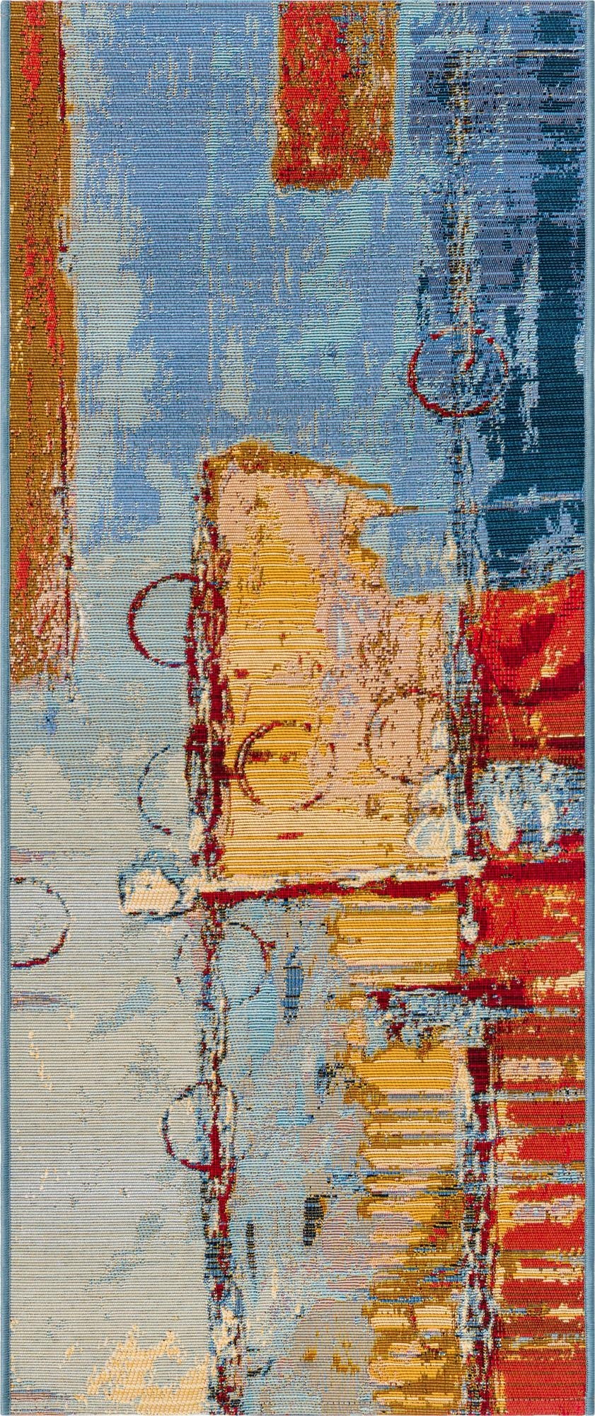  2' x 5'  Washable Modern Indoor / Outdoor Runner Rug