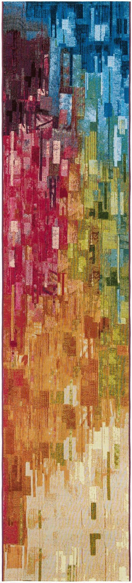  2' 7 x 12'  Washable Modern Indoor / Outdoor Runner Rug