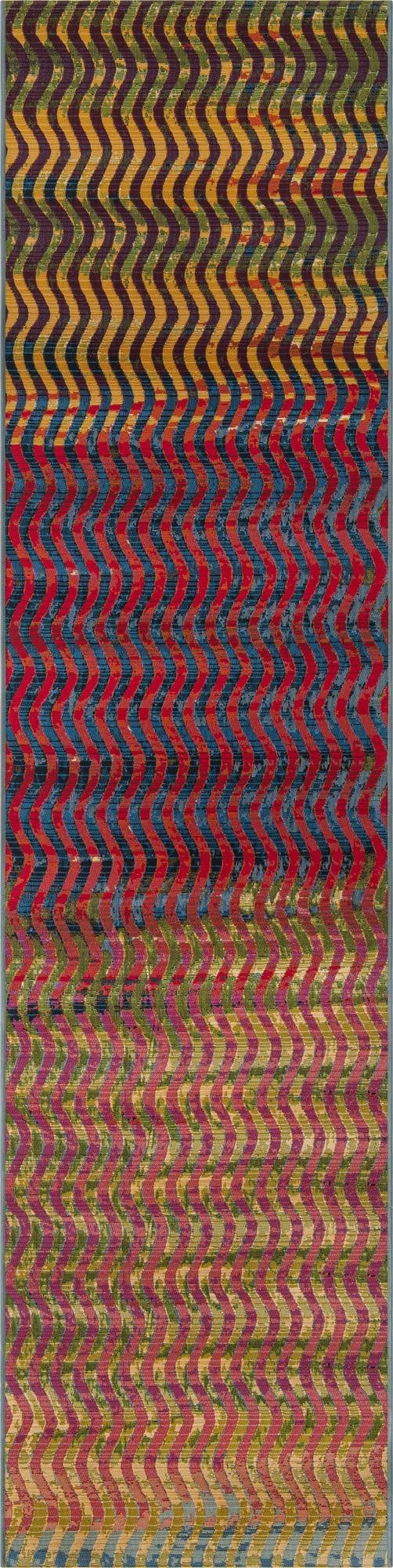  2' 7 x 12'  Washable Modern Indoor / Outdoor Runner Rug