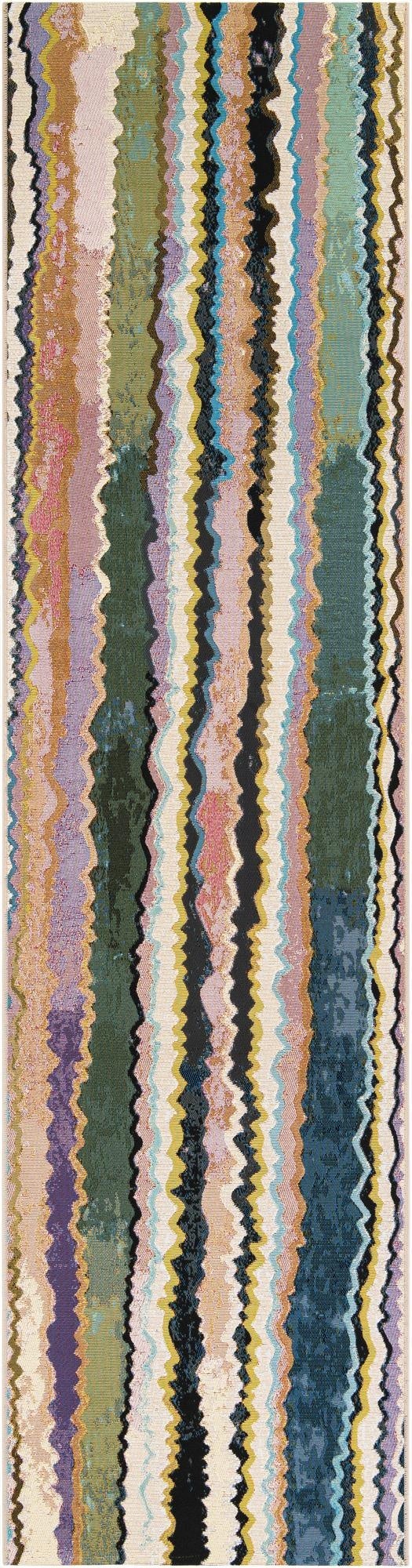  2' 7 x 10'  Washable Modern Indoor / Outdoor Runner Rug