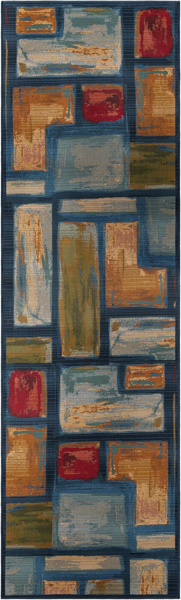  2' 7 x 10'  Washable Modern Indoor / Outdoor Runner Rug