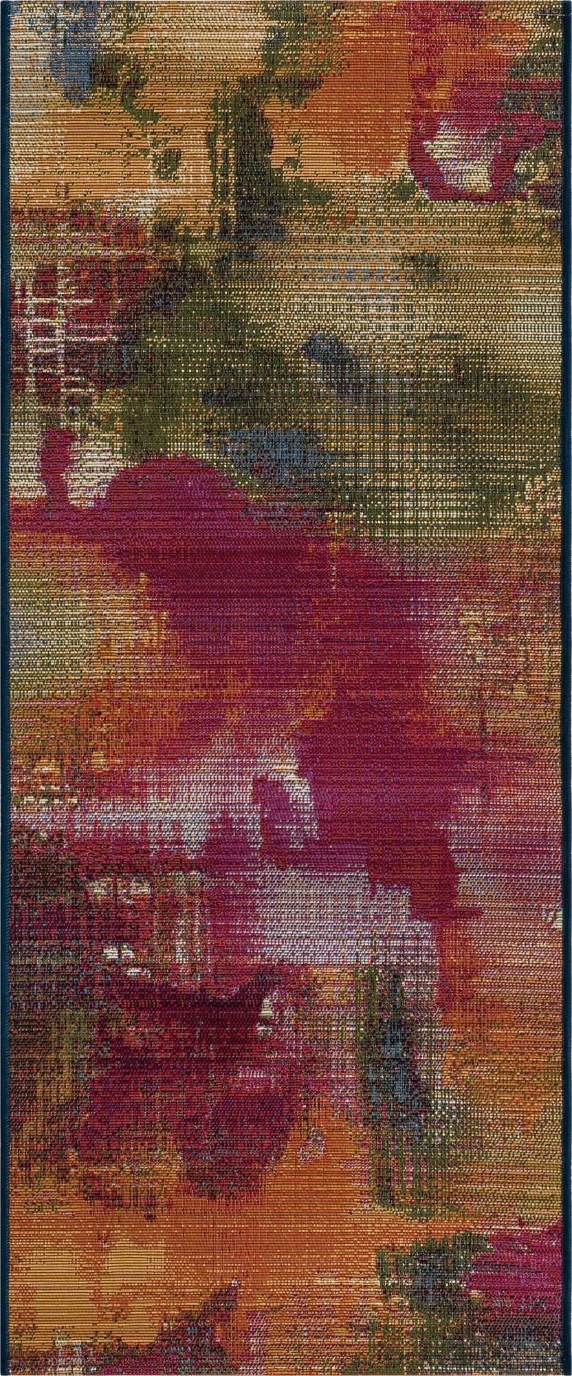  2' x 5'  Washable Modern Indoor / Outdoor Runner Rug