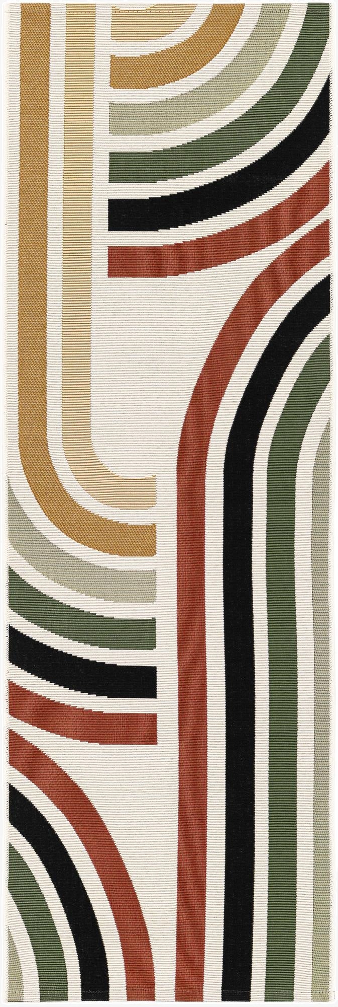  2' x 6'  Washable Modern Indoor / Outdoor Runner Rug