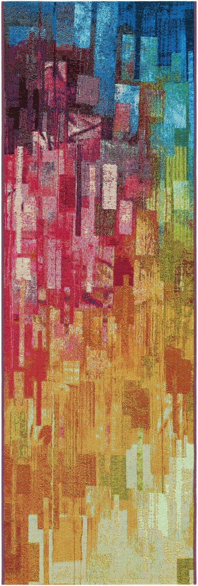  2' x 6'  Washable Modern Indoor / Outdoor Runner Rug