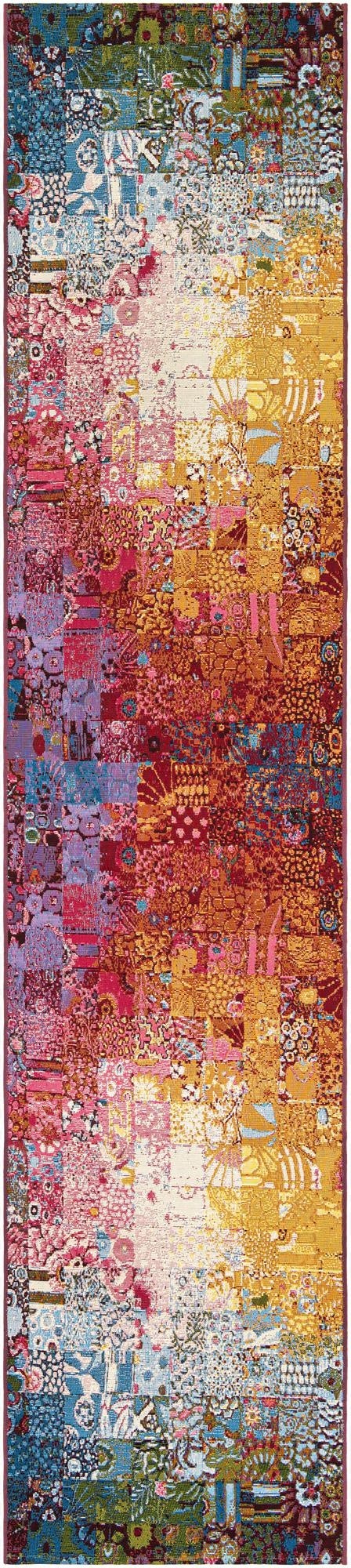  2' 7 x 12'  Washable Modern Indoor / Outdoor Runner Rug