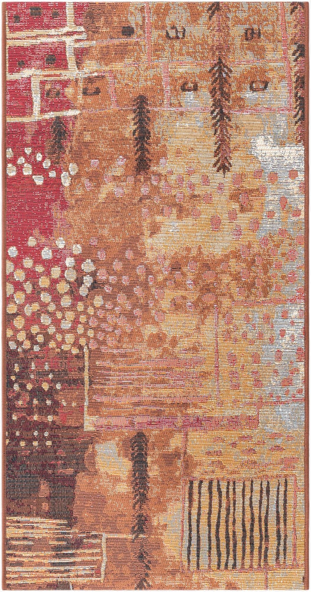  2' x 4'  Washable Modern Indoor / Outdoor Runner Rug