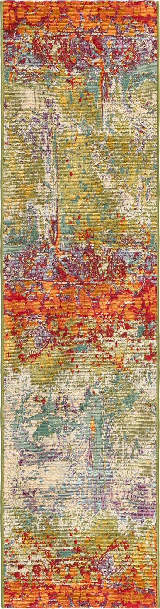  2' x 8'  Washable Modern Indoor / Outdoor Runner Rug