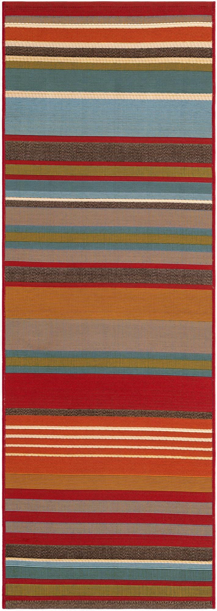  2' x 6'  Washable Modern Indoor / Outdoor Runner Rug