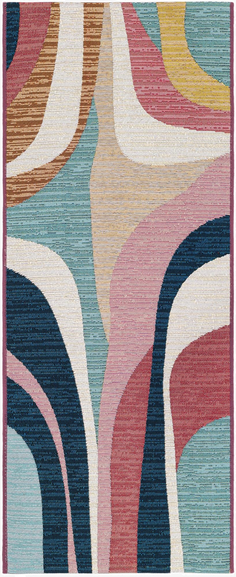  2' x 5'  Washable Modern Indoor / Outdoor Runner Rug
