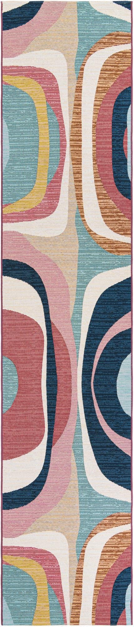  2' 7 x 12'  Washable Modern Indoor / Outdoor Runner Rug