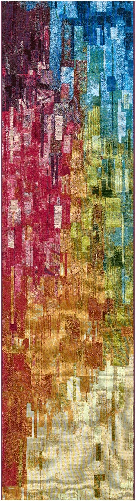  2' 7 x 10'  Washable Modern Indoor / Outdoor Runner Rug