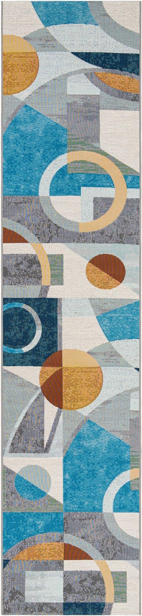  2' 7 x 12'  Washable Modern Indoor / Outdoor Runner Rug