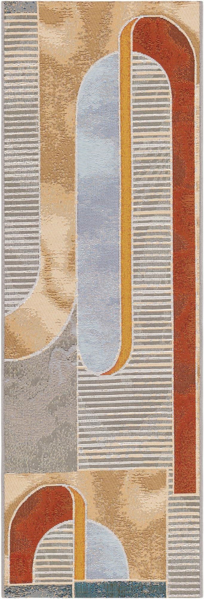  2' x 6' 1  Washable Modern Indoor / Outdoor Runner Rug
