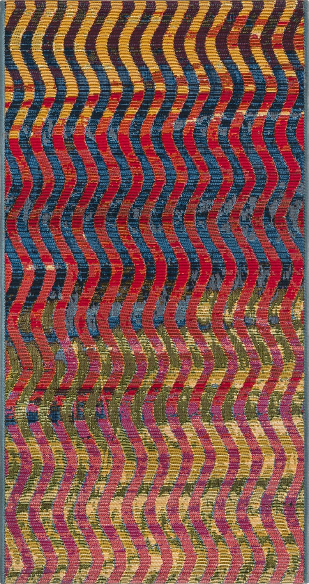  2' x 4'  Washable Modern Indoor / Outdoor Runner Rug