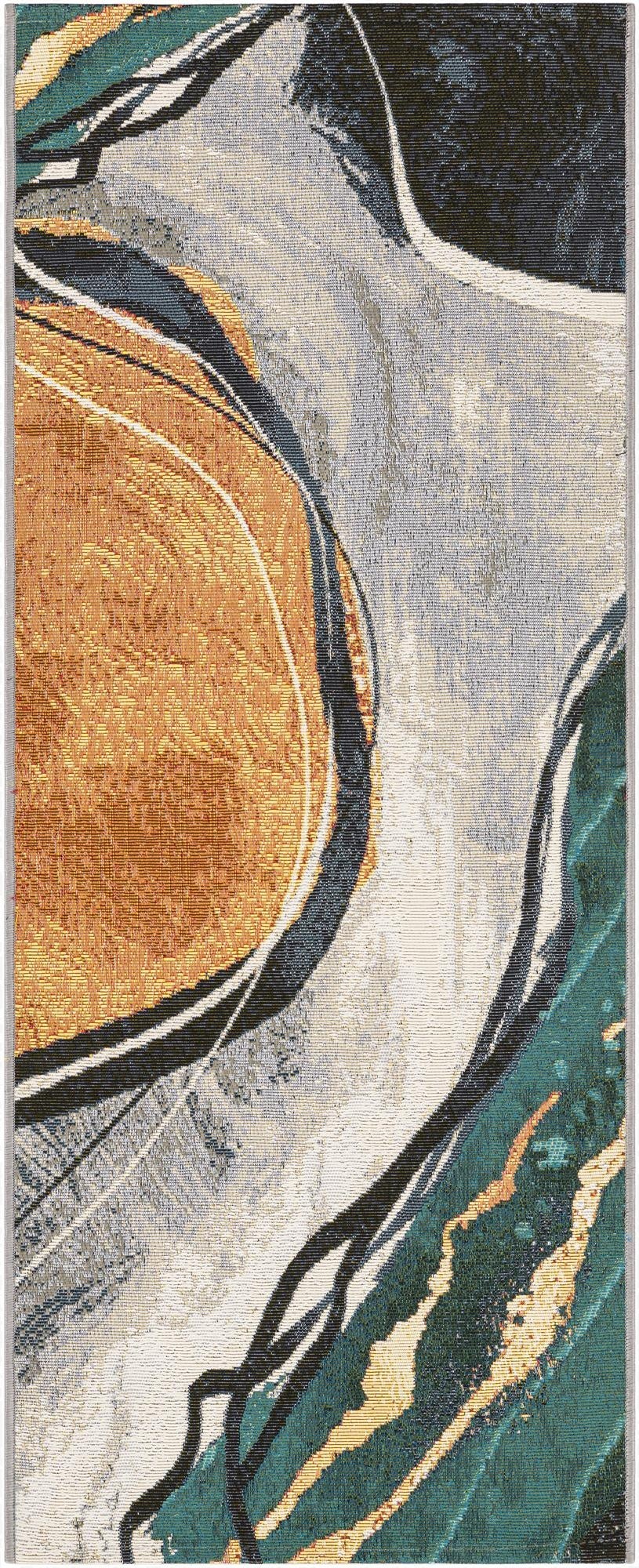  2' x 5' 1  Washable Modern Indoor / Outdoor Runner Rug