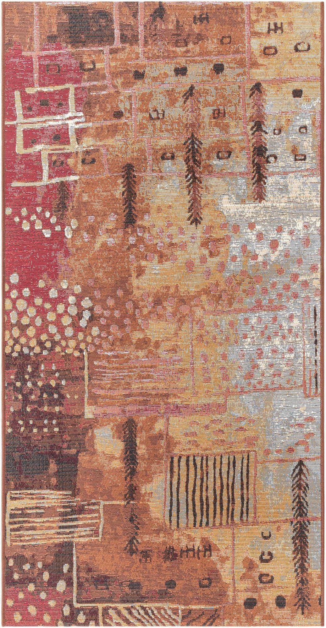  2' 7 x 5' 3  Washable Modern Indoor / Outdoor Runner Rug