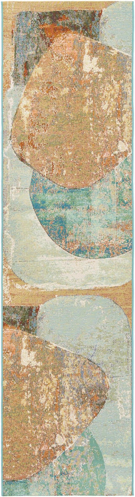  2' 7 x 10'  Washable Modern Indoor / Outdoor Runner Rug