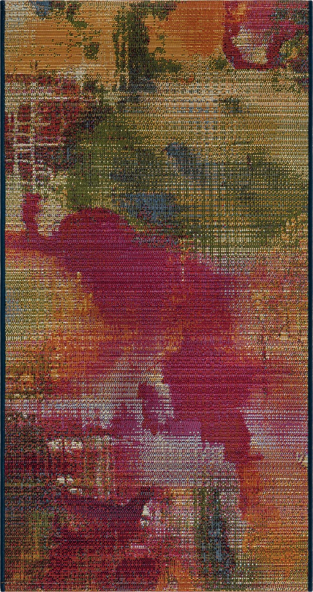  2' x 4'  Washable Modern Indoor / Outdoor Runner Rug