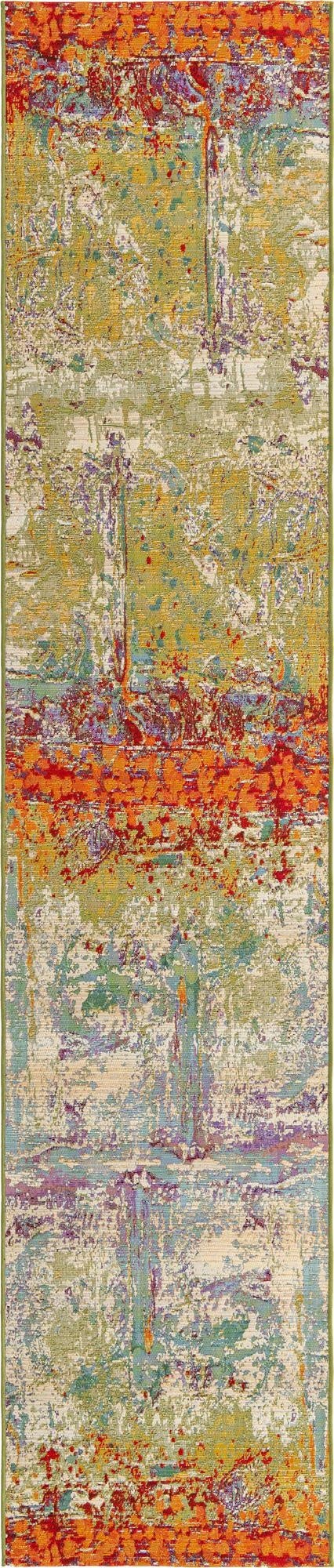  2' 7 x 12'  Washable Modern Indoor / Outdoor Runner Rug