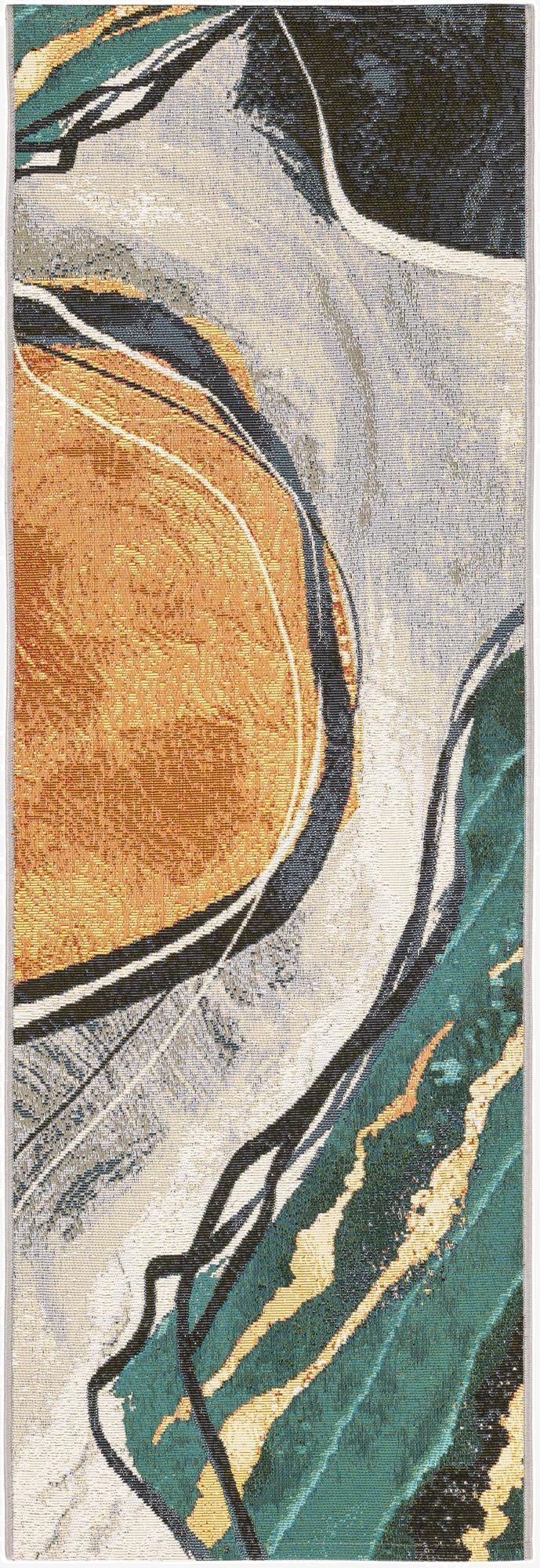  2' x 6' 1  Washable Modern Indoor / Outdoor Runner Rug