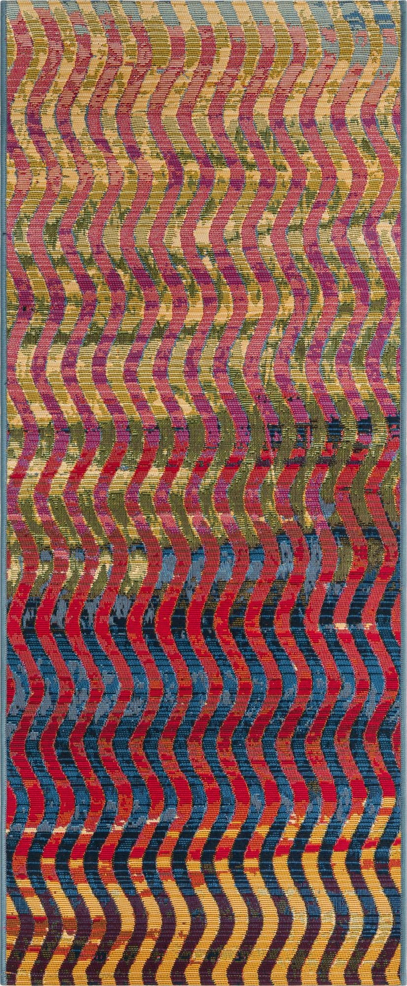  2' x 5'  Washable Modern Indoor / Outdoor Runner Rug