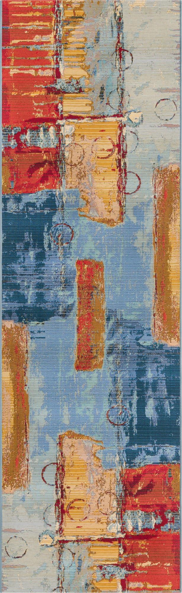  2' 7 x 9'  Washable Modern Indoor / Outdoor Runner Rug