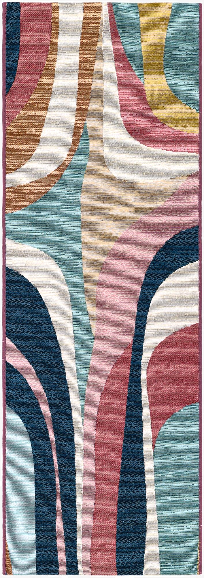  2' x 6'  Washable Modern Indoor / Outdoor Runner Rug