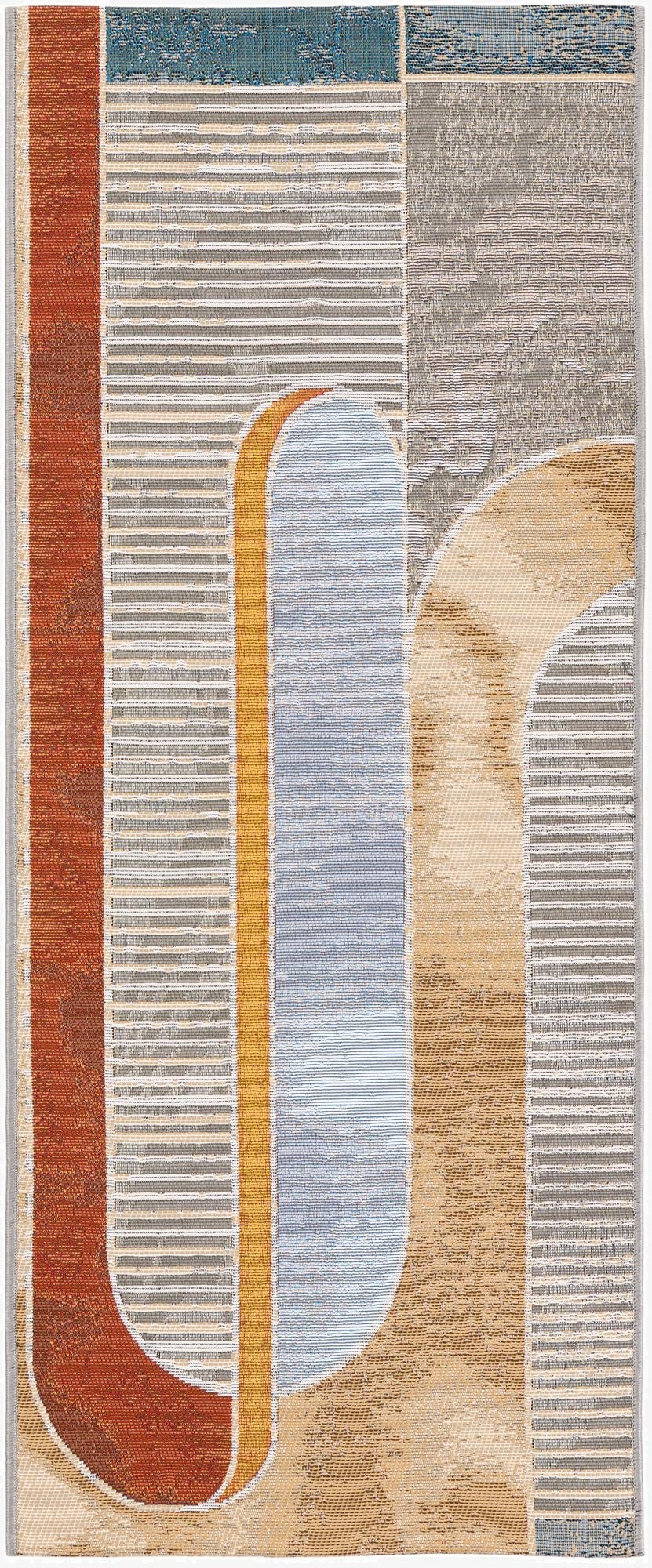  2' x 5' 1  Washable Modern Indoor / Outdoor Runner Rug