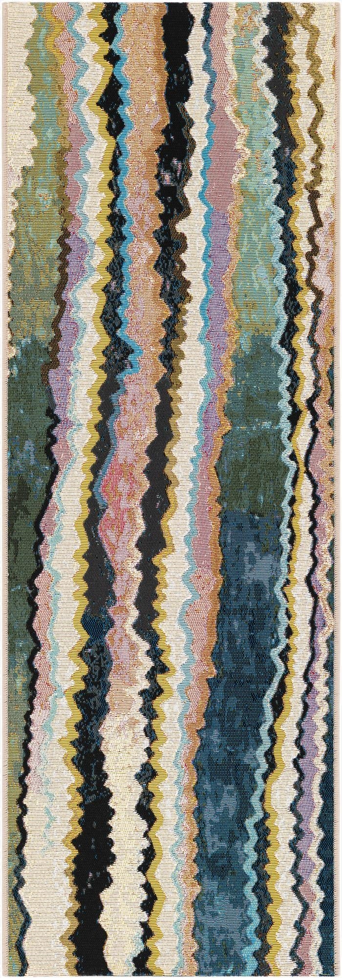  2' x 6'  Washable Modern Indoor / Outdoor Runner Rug