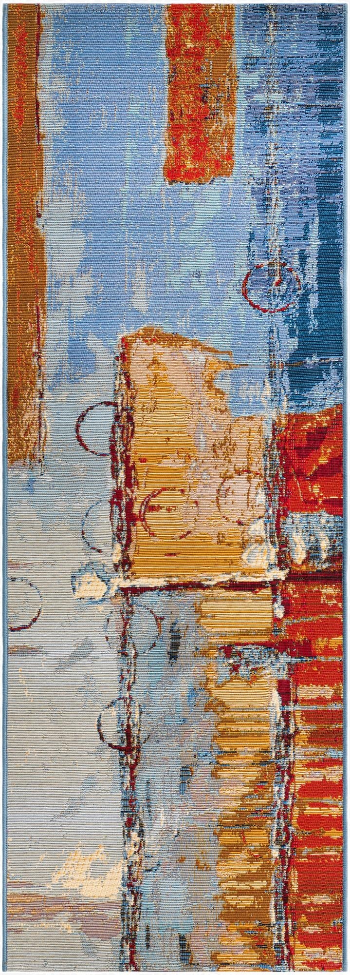  2' x 6'  Washable Modern Indoor / Outdoor Runner Rug