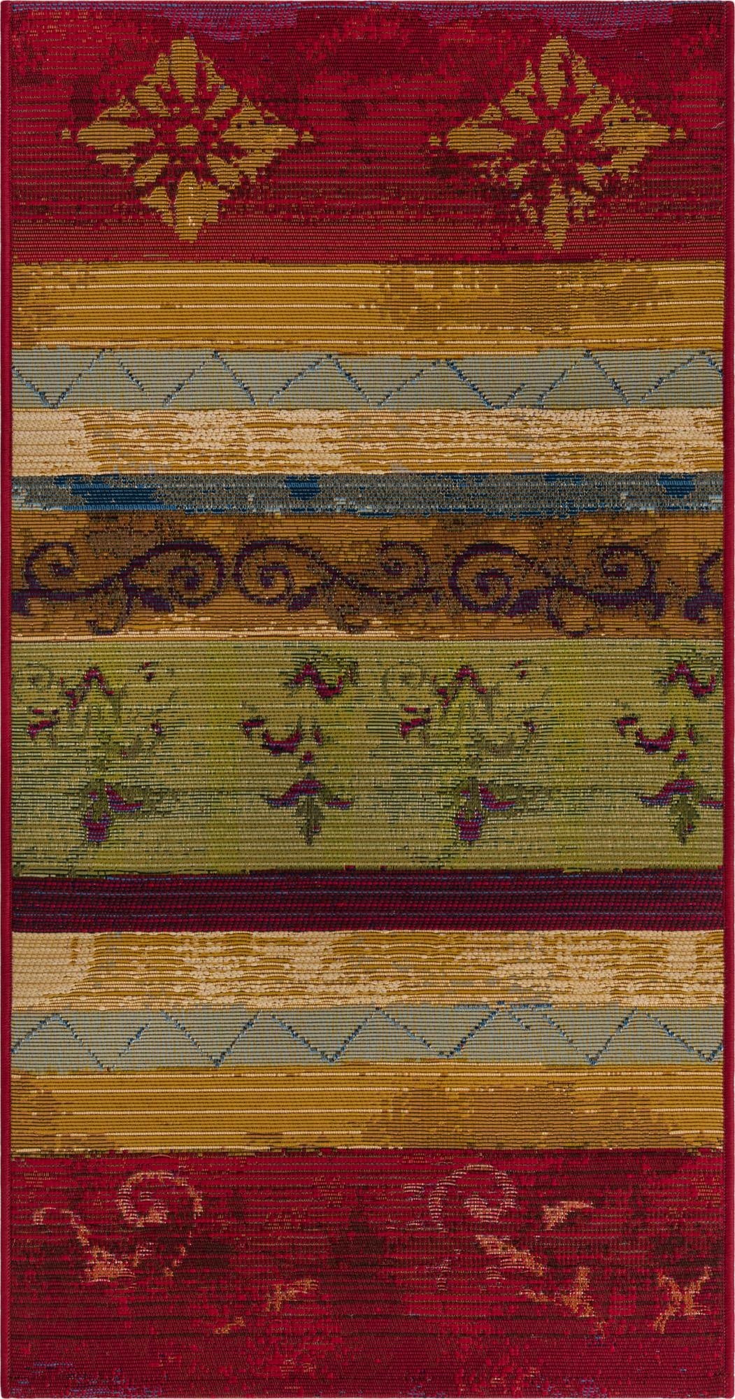  2' x 4'  Washable Modern Indoor / Outdoor Runner Rug