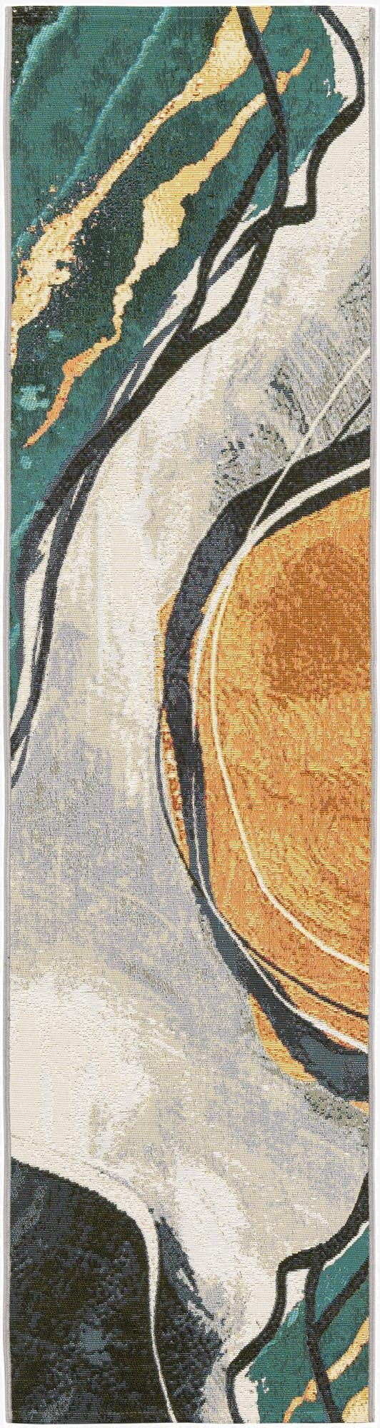  2' x 8'  Washable Modern Indoor / Outdoor Runner Rug