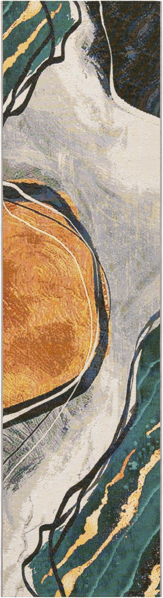  2' 7 x 10'  Washable Modern Indoor / Outdoor Runner Rug