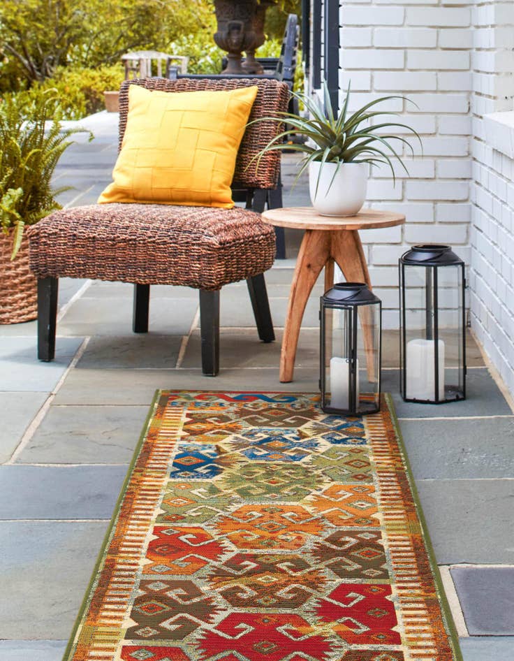 Detail image of  2' x 8'  Washable Southwestern Indoor / Outdoor Runner Rug