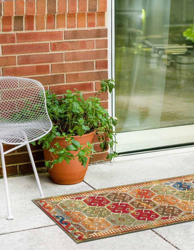 Detail image of  2' x 8'  Washable Southwestern Indoor / Outdoor Runner Rug