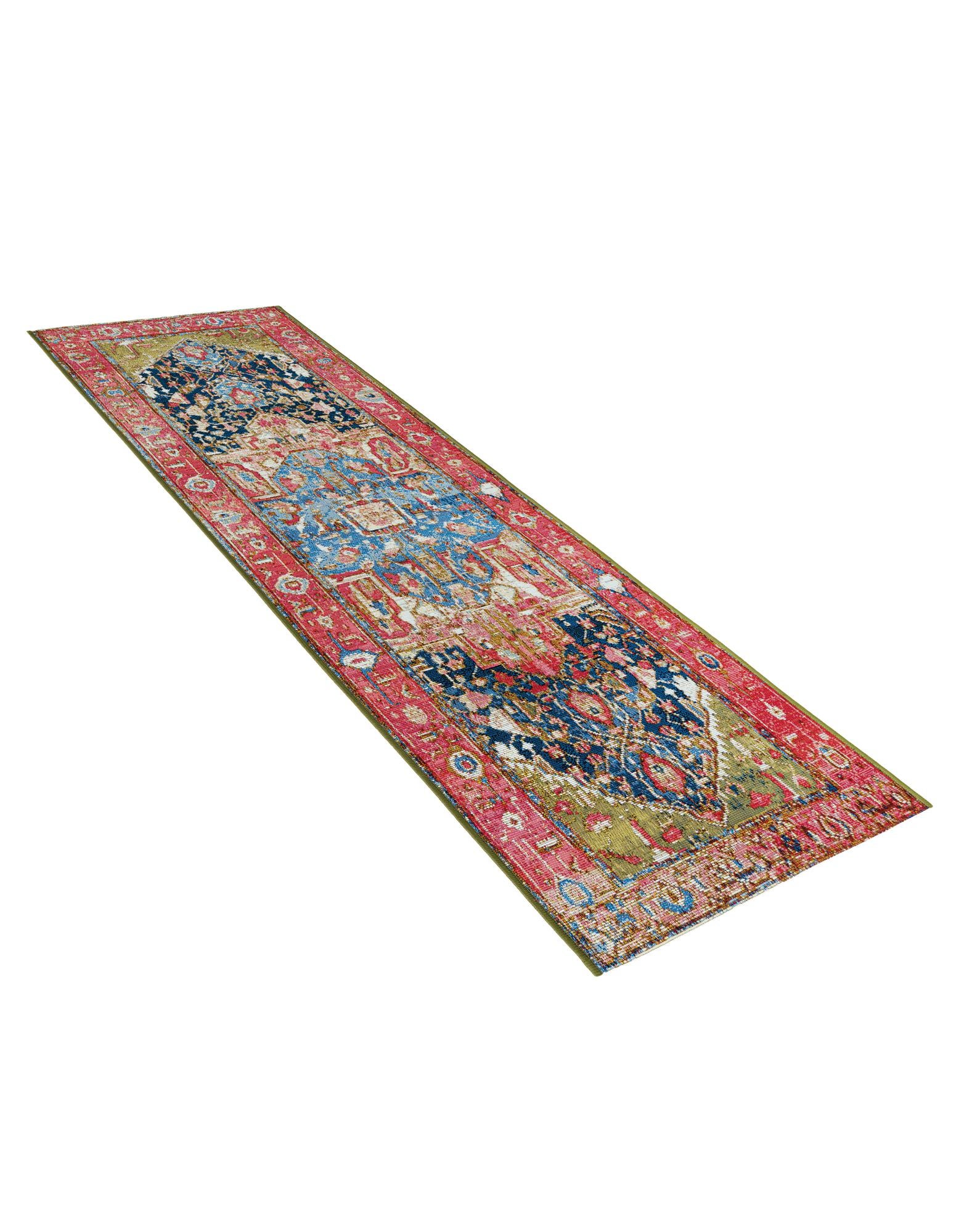 Multicolor 2' x 6' Traditional Indoor / Outdoor Runner Rug | Rugs.com