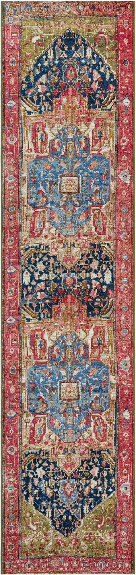  2' 7 x 12'  Washable Traditional Indoor / Outdoor Runner Rug