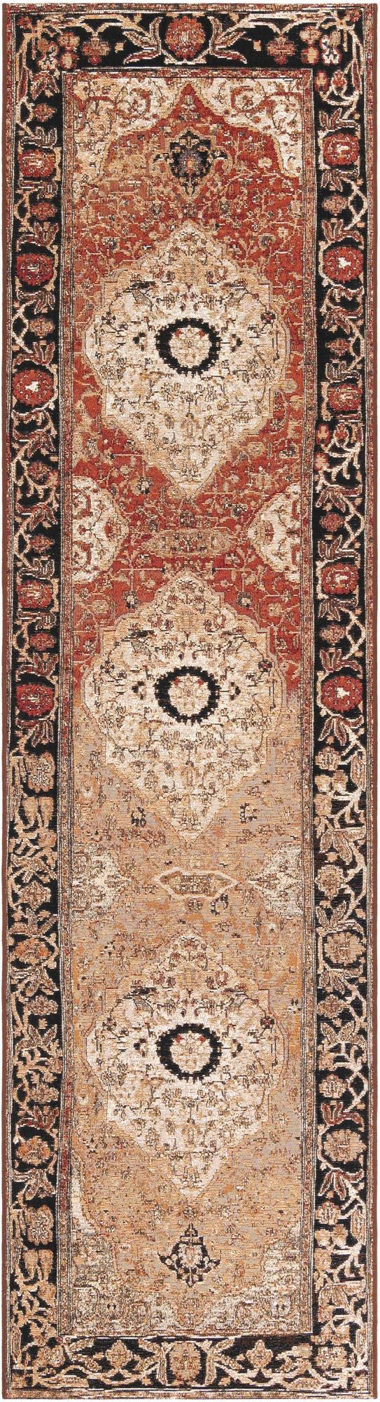  2' 7 x 10'  Washable Traditional Indoor / Outdoor Runner Rug